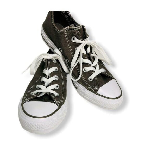 Chuck Taylors Converse All Star Womens 6 Gray Low Top Sneakers Double Tongue Sho - Picture 1 of 8